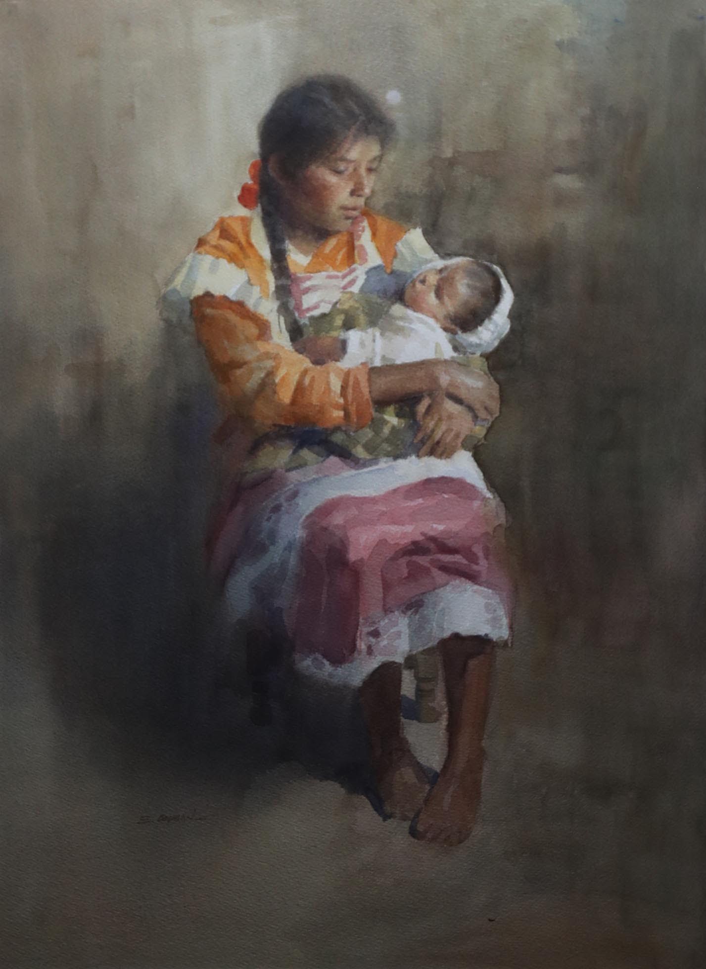 "Maternidad”; destacada pieza impresionista de Coghlan en el Museo de la Acuarela
