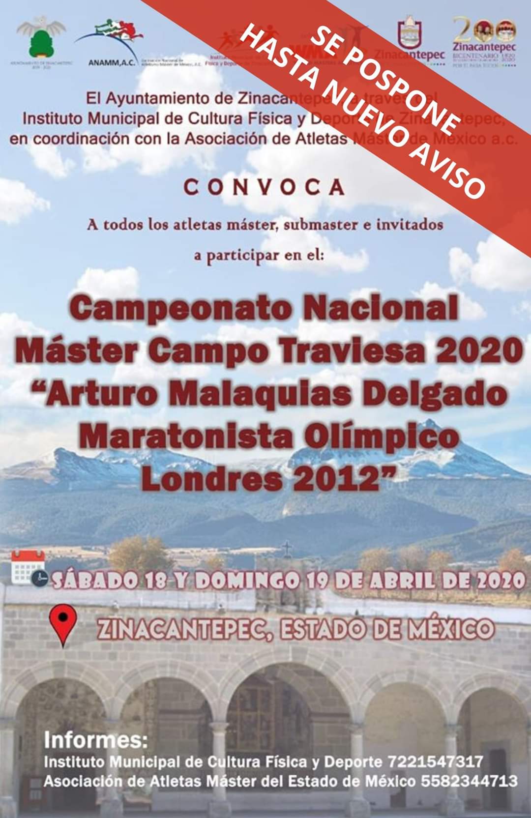 Cancelan campeonato Master Campo Traviesa 2020 en Zinacantepec