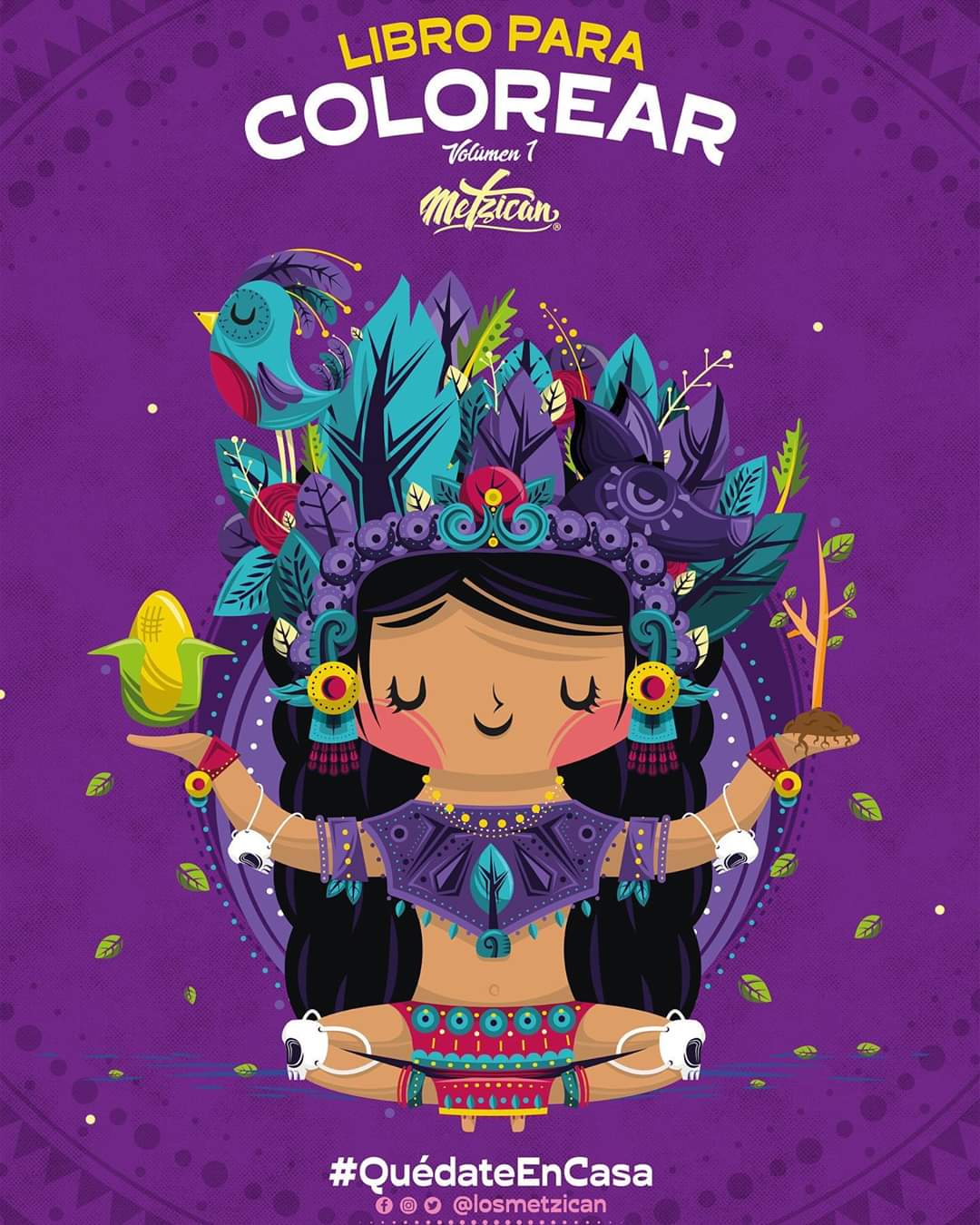 El Estudio de diseño mexiquense “Metzican” lanzó un libro para colorear gratuito.